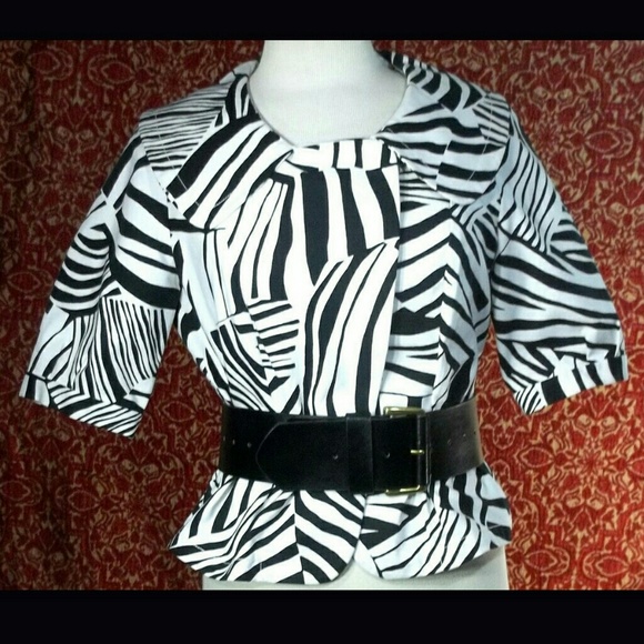 KENNETH COLE REACTION zebra print jacket 10✨ - Picture 2 of 8